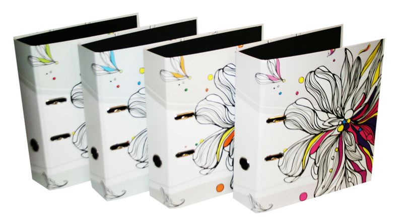 Donau Lever Arch File A4 75mm - Flowers (Pack of 4)