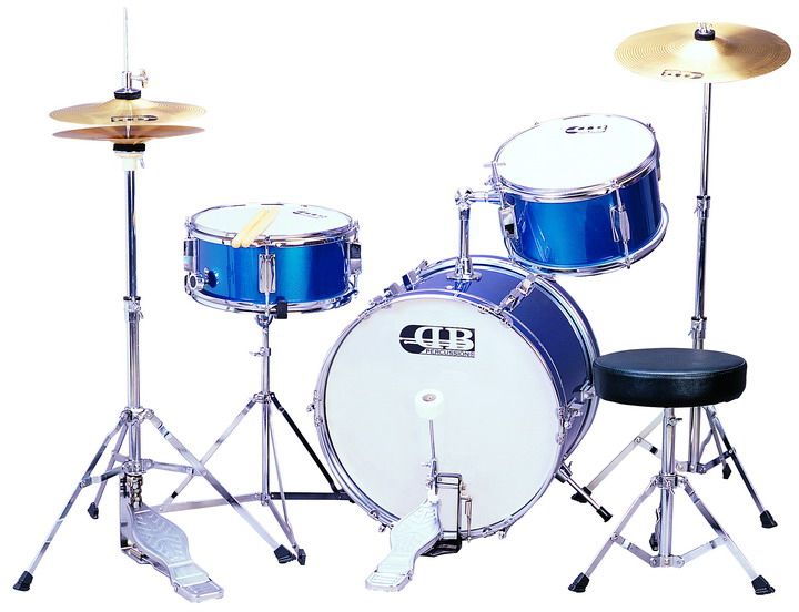 DB Percussion 3 Pcs Junior Drum Kit - Metallic Blue