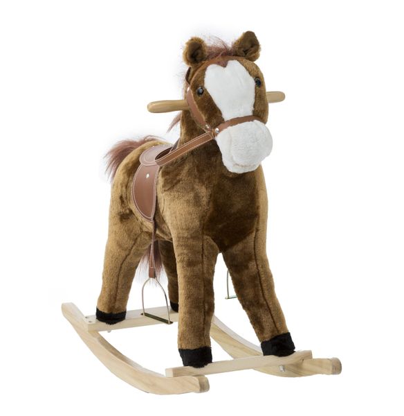 Ride-On 23 Inch Rocking Horse With Sound Brown
