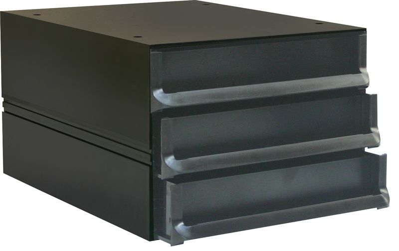 Bantex Texo Modular 3 Drawer Storage System - Black