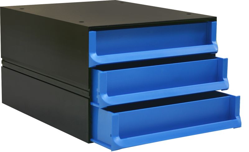 Bantex Texo Modular 3 Drawer Storage System - Cobalt Blue