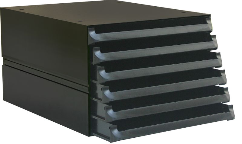 Bantex Texo Modular 6 Drawer Storage System - Black