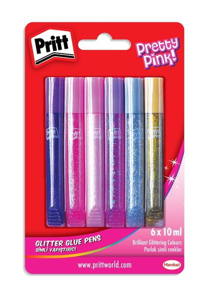 Pritt Glitter Glue Pens Pretty Pink 6 x 10 ml
