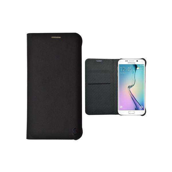 Smaak Yuppie Flip Leather Case for Samsung Galaxy S6 Edge - Black
