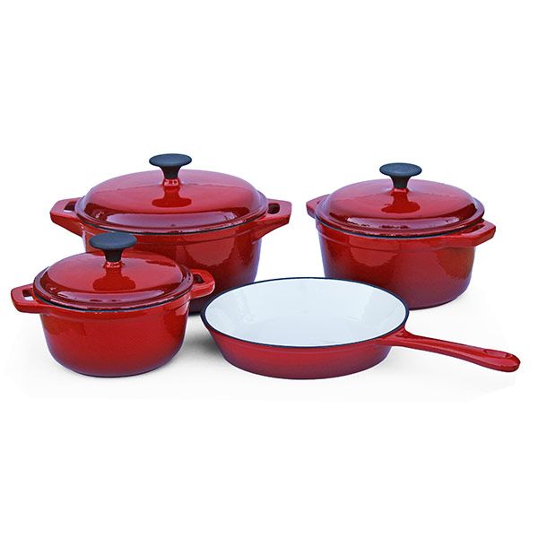 Fine Living - Cast Iron - 7 Piece Red