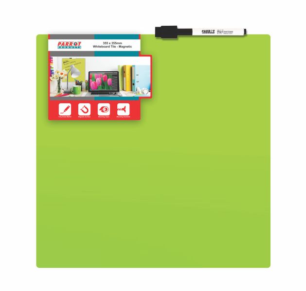 Parrot Whiteboard Tile Magnetic 355 x 355mm - Green