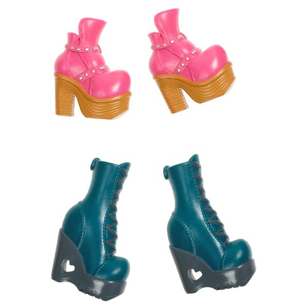 Bratz Shoefie Snaps Pack - Blue Boots / Pink Wedges