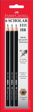 Faber-Castell Scholar 1111 Pencils - HB (6 Pack)
