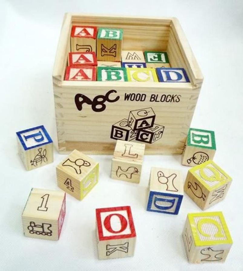 Educational Abc Wooden Blocks In Storage Box - 27 Piece | Shop Today ...