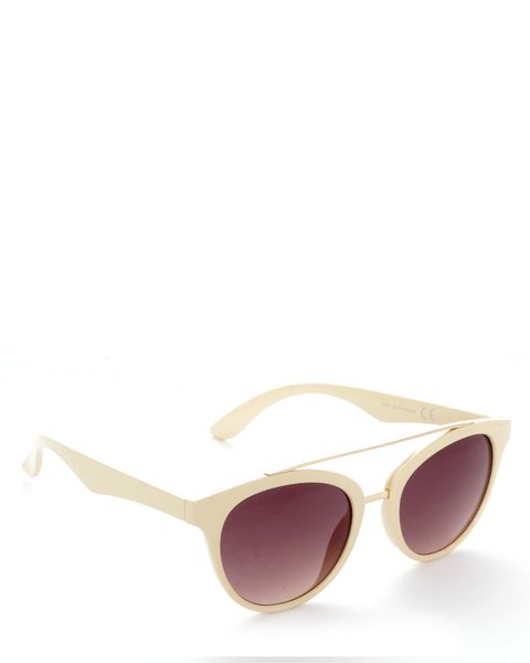 Bad Girl Vintage Cat Eye Sunglasses in Cream