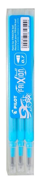 Pilot Frixion Ball/Clicker Erasable Pen Refills - 0.7mm Light Blue (3 Pack)