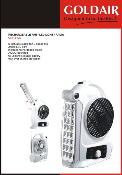 Goldair - Rechargeable Fan - White