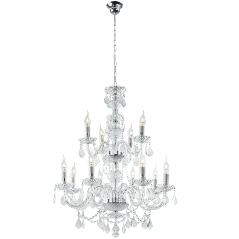 Bright Star Lighting 12 Light Crystal Chandelier Silver Buy