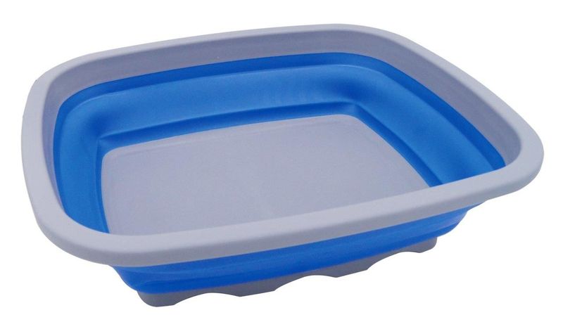 Leisure Quip Large Rectangular Collapsible Foldaway Washing Up Bowl - Blue