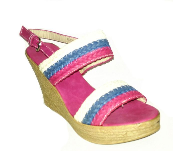 Lavanda Fuchsia Multi Colour Strapy Upper Wedge - (Size: 8)EG3297-16 FUCHSI