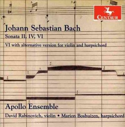 Apollo Ensemble - Bach: Sonatas Nos 2 4 &amp; 6 (CD)