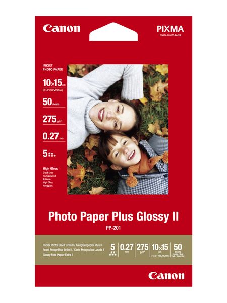 Canon PP-201 Plus Glossy II 4x6 Photo Paper (50 Sheets)