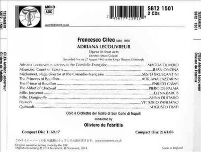 Cilea:Adriana Lecouvreur - (Import CD)