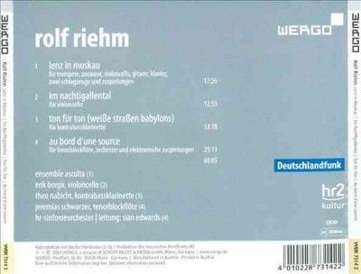 Rolf Riehm: Lenz in Moskau/Im Nachtigallental/... (CD / Album)