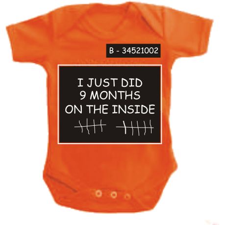 Just done 9 months hot sale inside baby grow orange