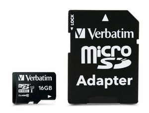 Verbatim 16GB Premium 300x Micro SD Card with Adaptor Up to 45MB/sec