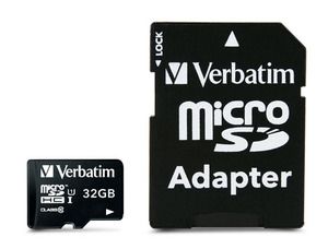 Verbatim 32GB Premium 300x Micro SD Card with Adaptor Up to 45MB/sec
