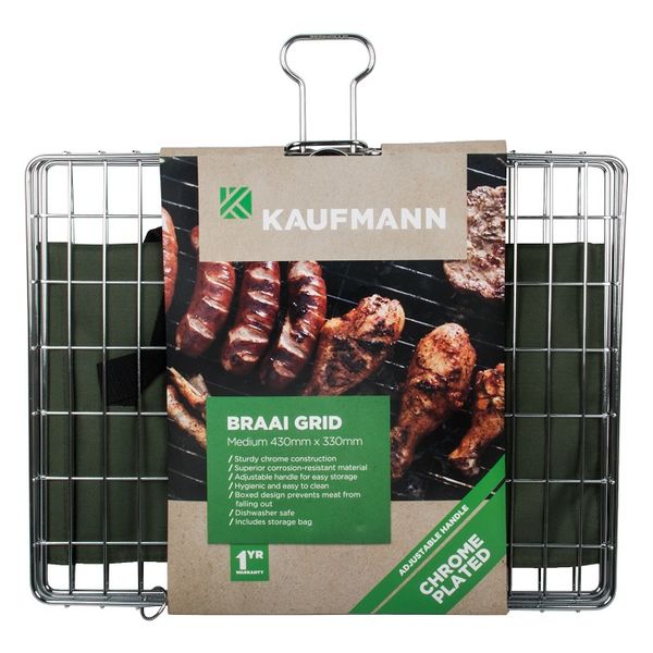 Kaufmann Braai Grid Adjustable Chrome Plated Box - Medium