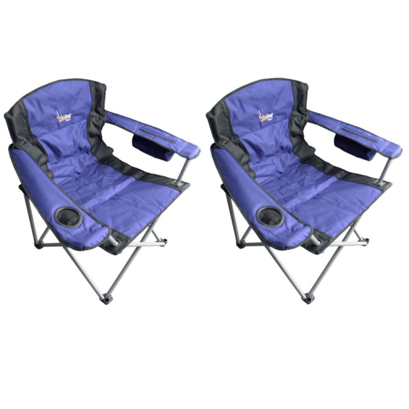 Afritrail 2 Pack Eland Mega Padded Folding Chair Blue Afritrail 2 Pack Eland Mega Padded Folding Chair Blue Loading Zoom