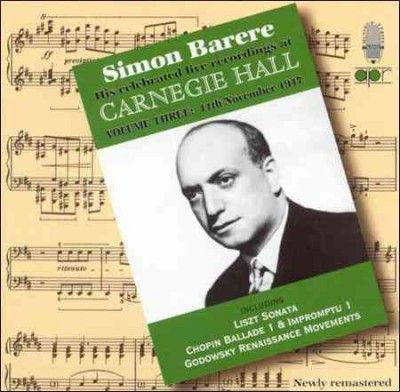 Simon Barere - Carnegie Hall Vol 3 (CD)