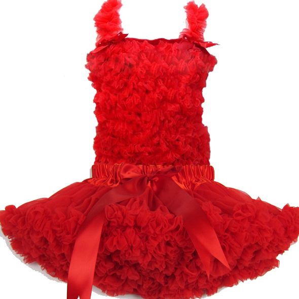 Frilly Tutu &amp; Top Set For Girls Red image