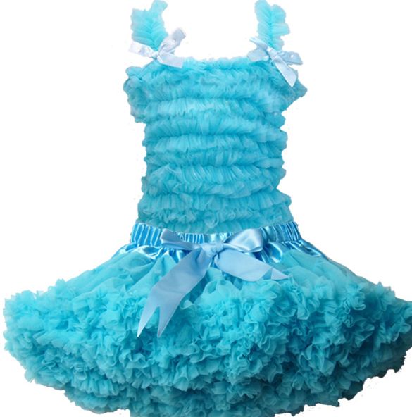 Frilly Tutu &amp; Top Set For Girls Blue image