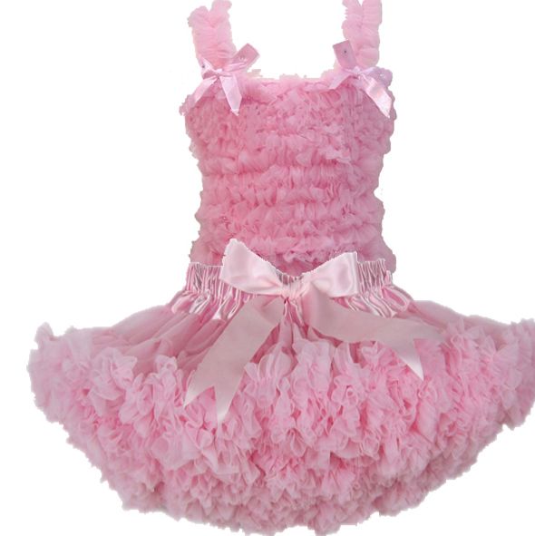 Frilly Tutu &amp; Top Set For Girls Light Pink