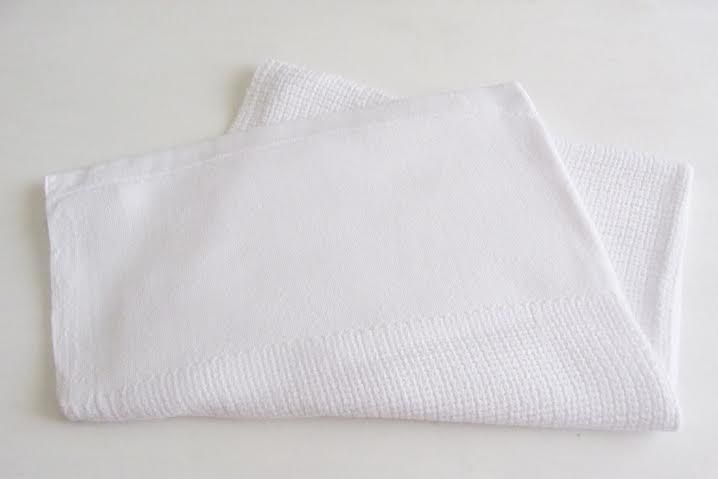 Cellular Cotton Baby Blanket White