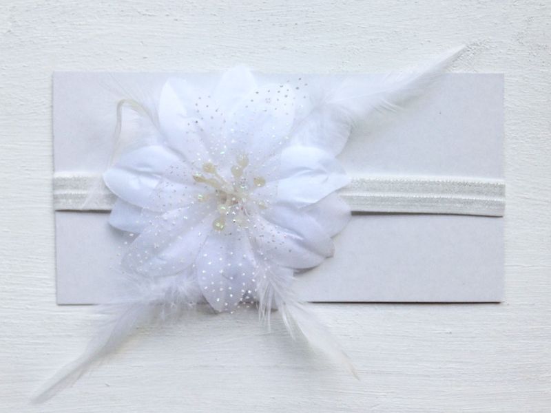 Carla Elastic Headband - White