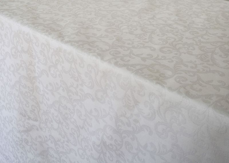 DSA - China Swirl White Tablecloth - 8 Seater