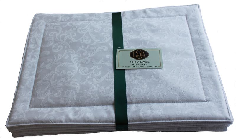 DSA - China Swirl Placemats - Set Of 6 - White