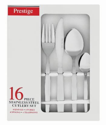 Prestige - 16 Piece Boxed Cutlery Set - White