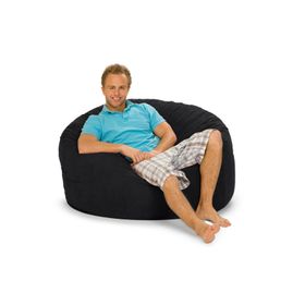 Comfyzak 100cm Beanbag - Black Suede | Shop Today. Get it Tomorrow ...