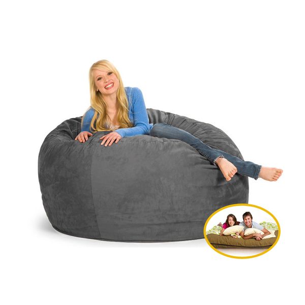 Comfyzak 120cm Beanbag - Grey Suede