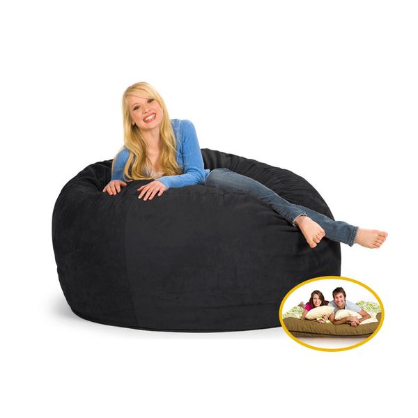 Comfyzak 120cm Beanbag - Gunmetal Grey Suede