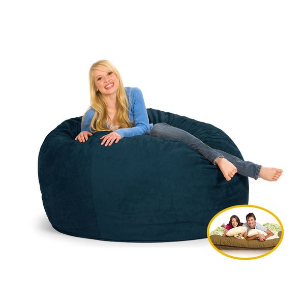 Comfyzak 120cm Beanbag - Indigo Suede
