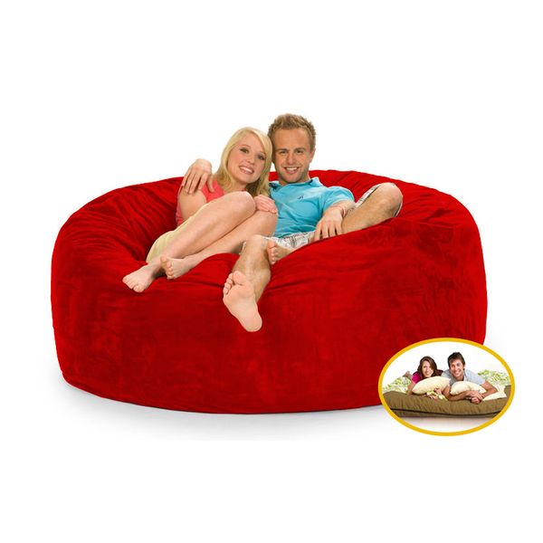 Comfyzak 140cm Beanbag - Red Suede