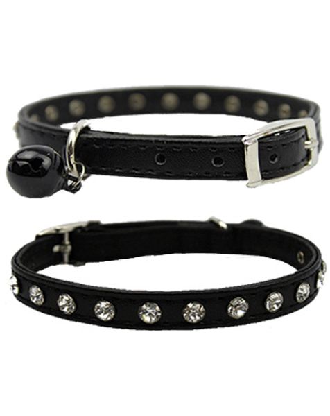 Doggie Hillfigher - Diamante Collar - Black - Extra-Small