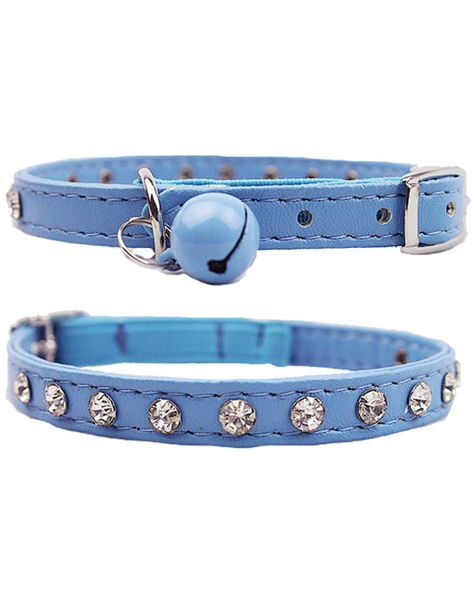 Doggie Hillfigher - Diamante Collar - Blue - Extra-Small