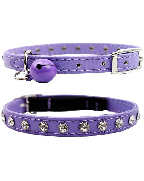 Doggie Hillfigher - Diamante Collar - Purple - Extra-Small