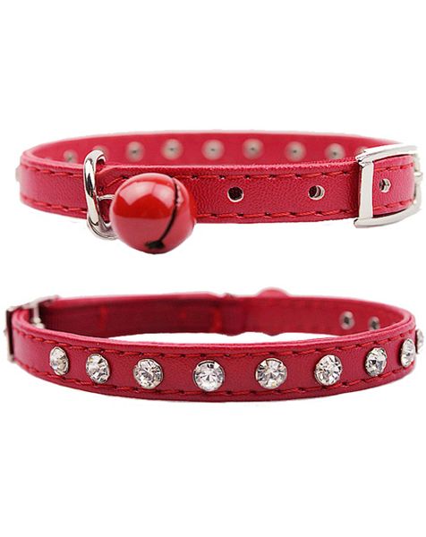 Doggie Hillfigher - Diamante Collar - Red - Extra-Small
