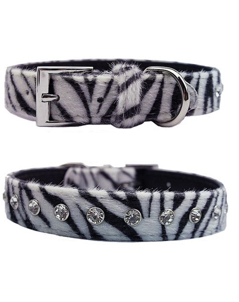 Doggie Hillfigher - Faux ZebraSkin Collar - Medium