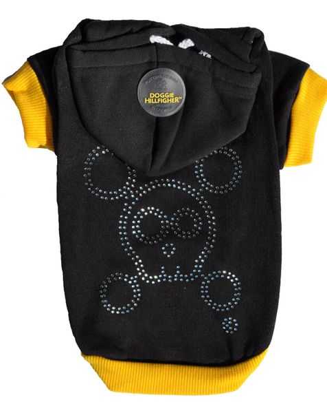 Doggie Hillfigher - Funky Skull Diamante Hoodie - Extra-Large