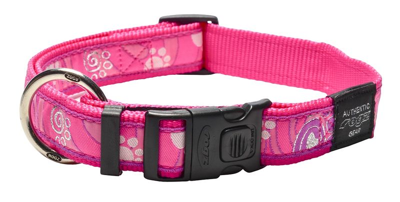 Rogz - Fancy Dress Dog Collar - Pink Paw