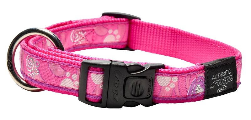 Rogz - Fancy Dress Dog Collar - Pink Paw